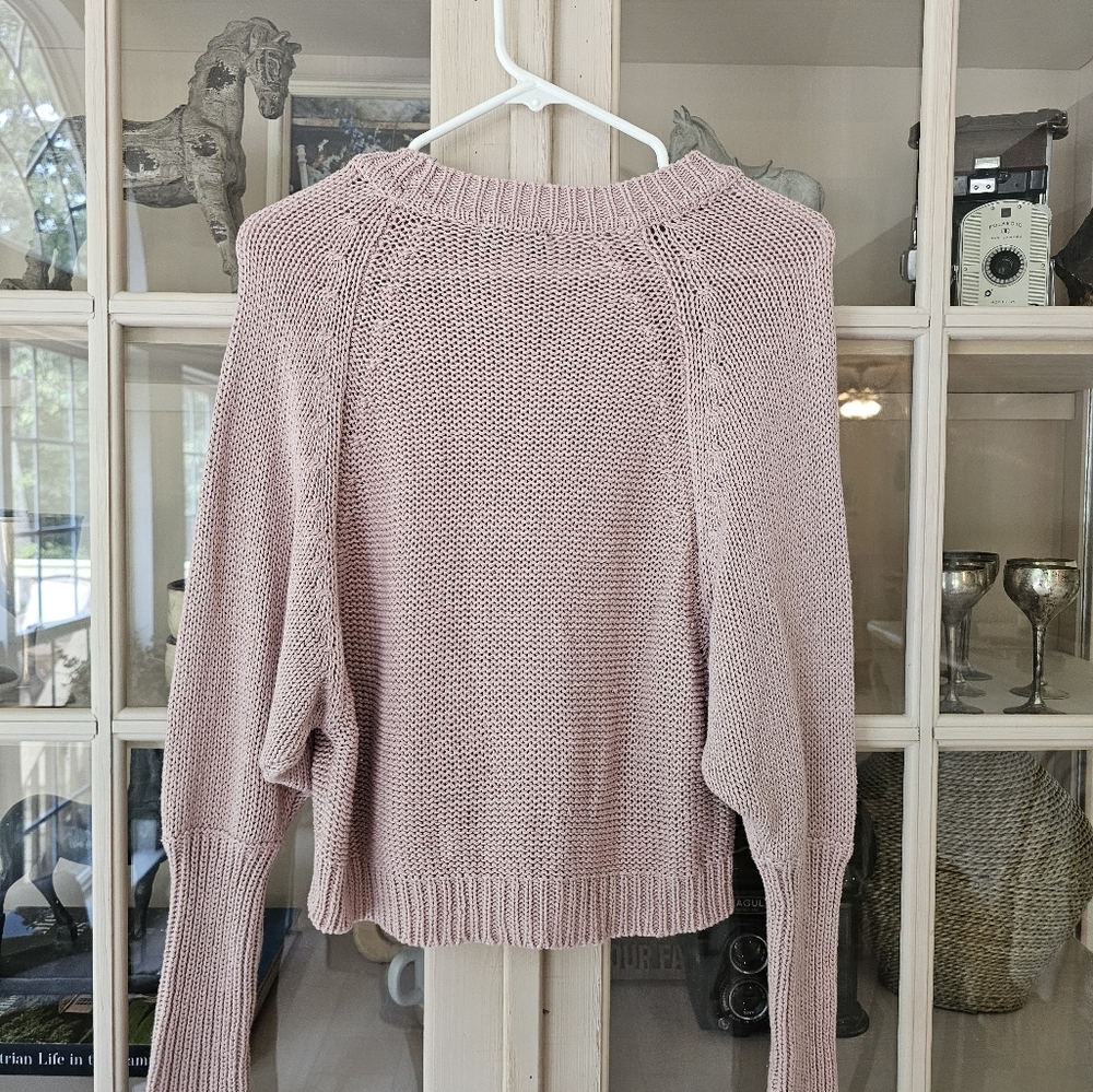 Evereve Ava Classic Knit Pullover Sweater Mauve Mushroom - Picture 9 of 12